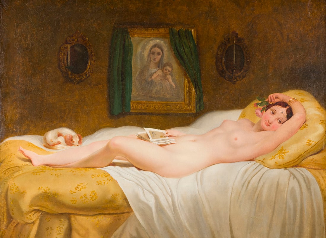 PHILIPPE JACQUES VAN BREE | LIEGENDE WEIBLICHE AKT, 1868 (1 of 2)