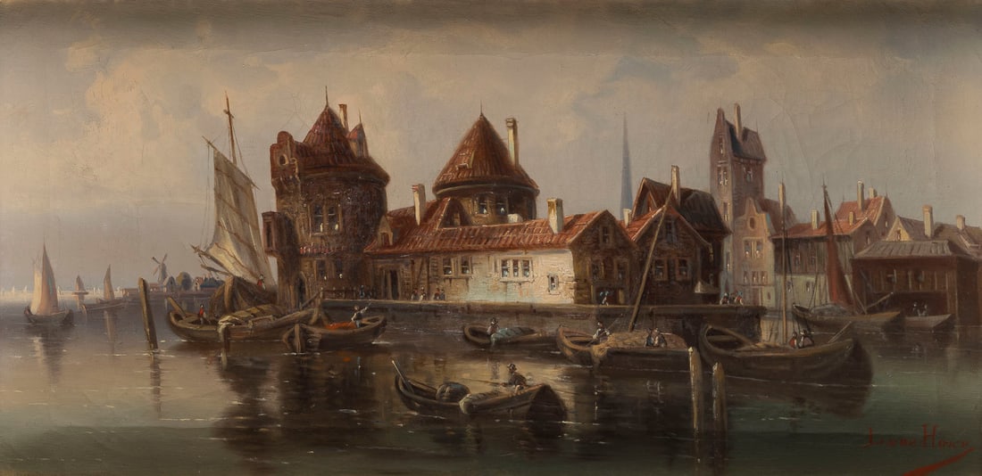 KARL KAUFMANN | GEMÄLDEPAAR MIT ANSICHTEN HOLLÄNDISCHER HÄF (1 of 3)