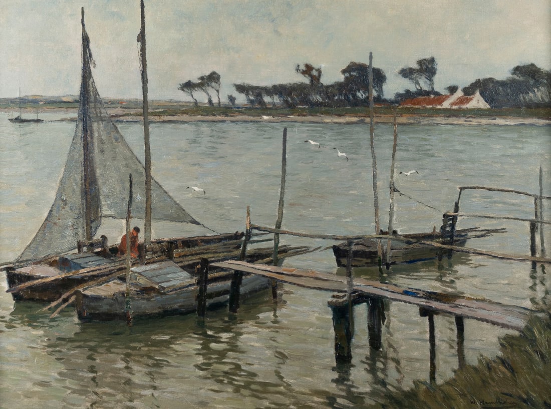 WILHELM HAMBÜCHEN | SEGELBOOT AN DER ANLEGESTELLE (1 of 1)