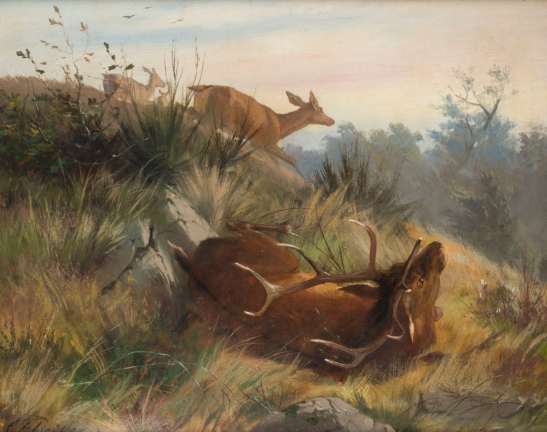 CARL FRIEDRICH DEIKER | DER VERWUNDETE HIRSCH (1 of 1)