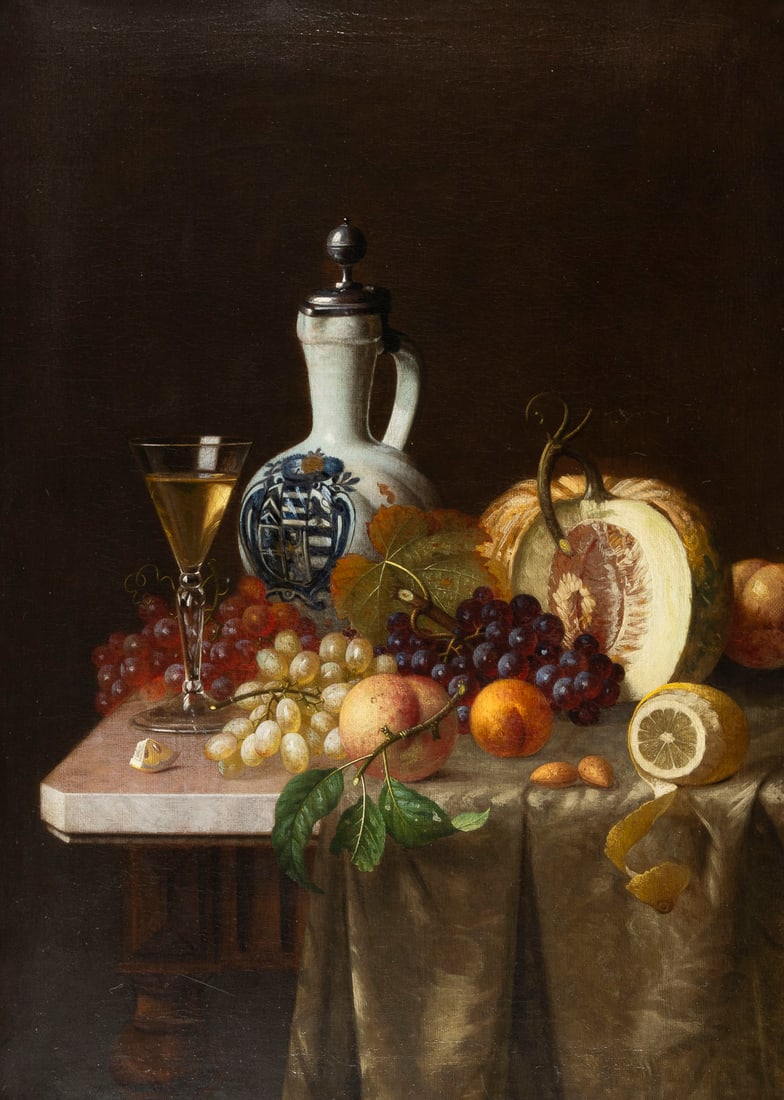 GOTTFRIED SCHULTZ | STILLLEBEN MIT FRÜCHTEN UND WEINKRUG (1 of 2)