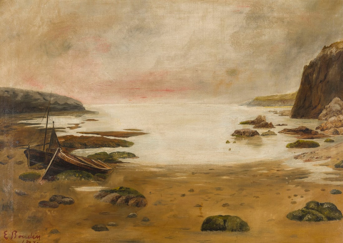 EUGÈNE BOUDIN (ZUGESCHRIEBEN) | BOOTE AM STRAND, WOHL 1897 (1 of 1)