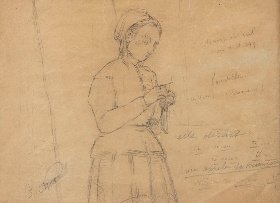 FRANZÖSISCHE SCHULE DES SPÄTEN 19. JH. | MÄDCHEN BEIM STRIC (1 of 2)