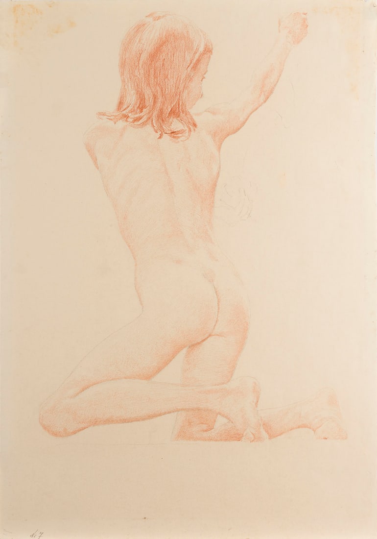 OTTO GREINER | KNIEENDER KNABENAKT, UM 1905 (1 of 1)