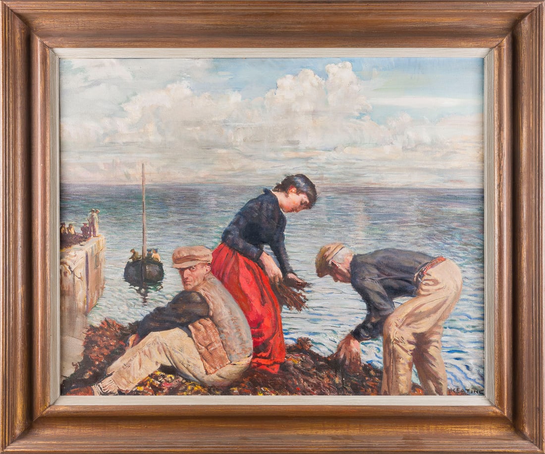 SEAN KEATING PPRHA, PRUA | 'KELP II' 1956: SEAN KEATING PPRHA, PRUA 1889 Limerick - 1977 Dublin 'KELP II' 1956 Öl auf Leinwand. 61,5 x 77 cm (R. 78,5 x 94,5 cm). Unten rechts signiert. Verso: Etikett mit dem Namen des ersten Besitzers.