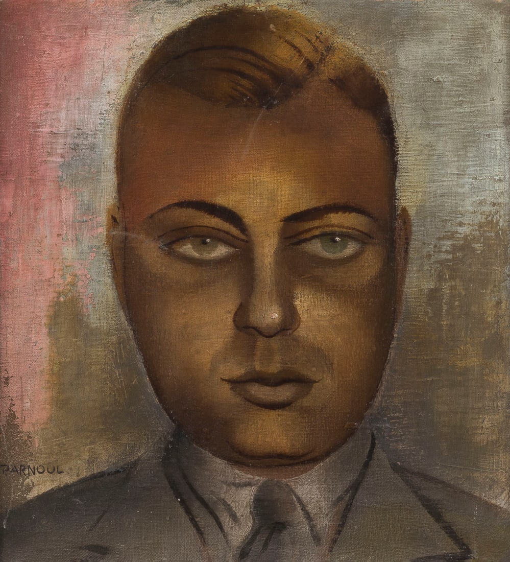 PAUL ARNOUL | PORTRÄT EINES MANNES: PAUL ARNOUL 1901 Deutschland - 1946 PORTRÄT EINES MANNES Öl auf Leinwand. 35 x 32 cm (R. 39 x 36 cm). Unten links signiert. Rahmen.PAUL ARNOUL 1901 Deutschland - 1946 PORTRÄT EINES MANNES
