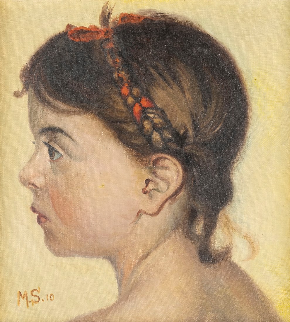 MONOGRAMMIST 'M.S.' | MÄDCHENKOPF IM PROFIL (1910) (1 of 1)