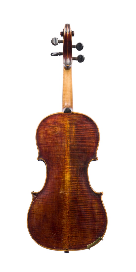 | VIOLA: VIOLA Vermutlich Deutsch, um 1900 Einteilige Fichtenholzdecke und zweiteiliger Ahornboden, dunkelbrauner Lack. 4/4 Bratsche, L. 63,6, Korpusl. 38,2 cm. Ohne Zettel. Part. best. und besch., Decken-