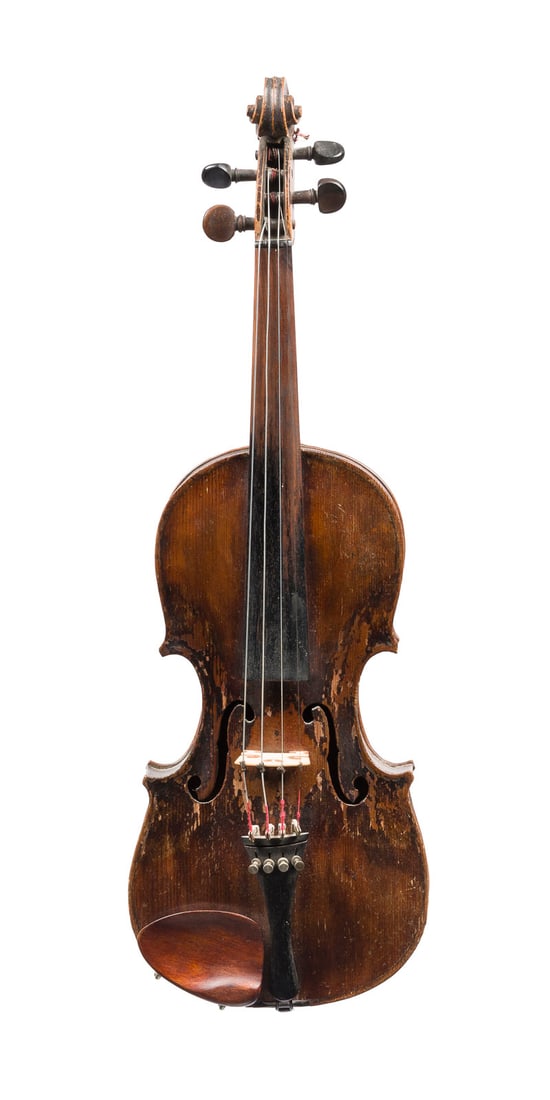 | VIOLINE STAINER MODELL 'C.A. WUNDERLICH': VIOLINE STAINER MODELL 'C.A. WUNDERLICH' Vogtland, 1874 Einteilige Fichtenholzdecke und Ahornboden, dunkelbrauner Lack. 4/4 Geige, L. 59 cm, Korpusl. 36,1 cm. Geigenzettel: 'Alleiniger Lieferant C.A.