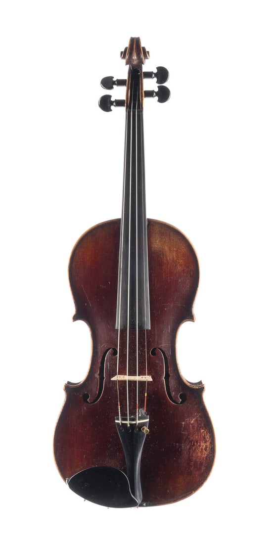 | VIOLINE LORENZ KRINER: VIOLINE LORENZ KRINER Stuttgart, 1877 Einteilige Fichtenholzdecke und Ahornboden, dunkelbraun-rötlicher Lack. 4/4 Geige, L. 59,3, Korpusl. 35,3 cm. Geigenzettel: Lorenz Kriner fecit Stuttgart 1877'