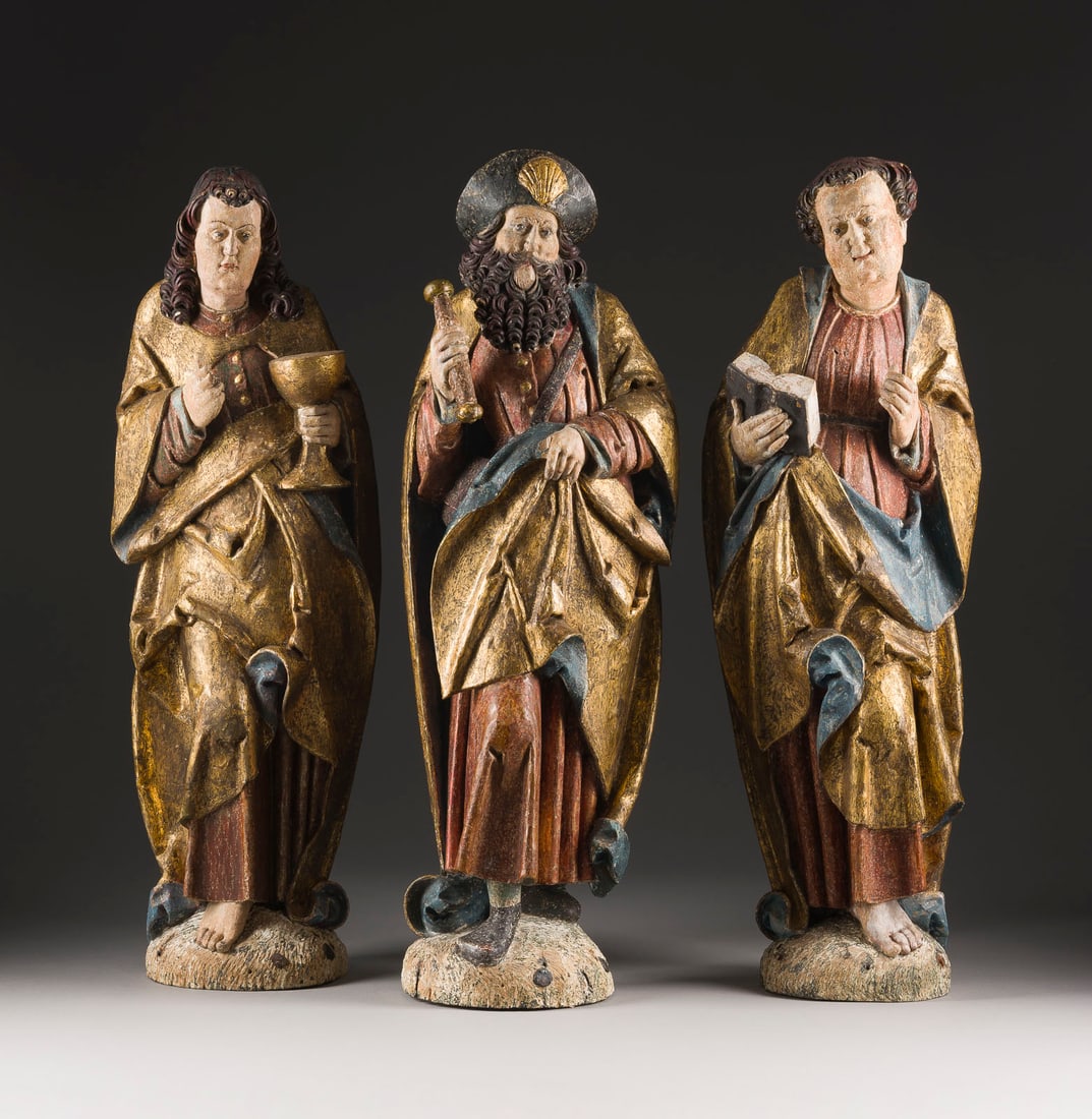 | DREI GOTISCHE APOSTELFIGUREN: JAKOBUS, JOHANNES UND PHIL (1 of 11)