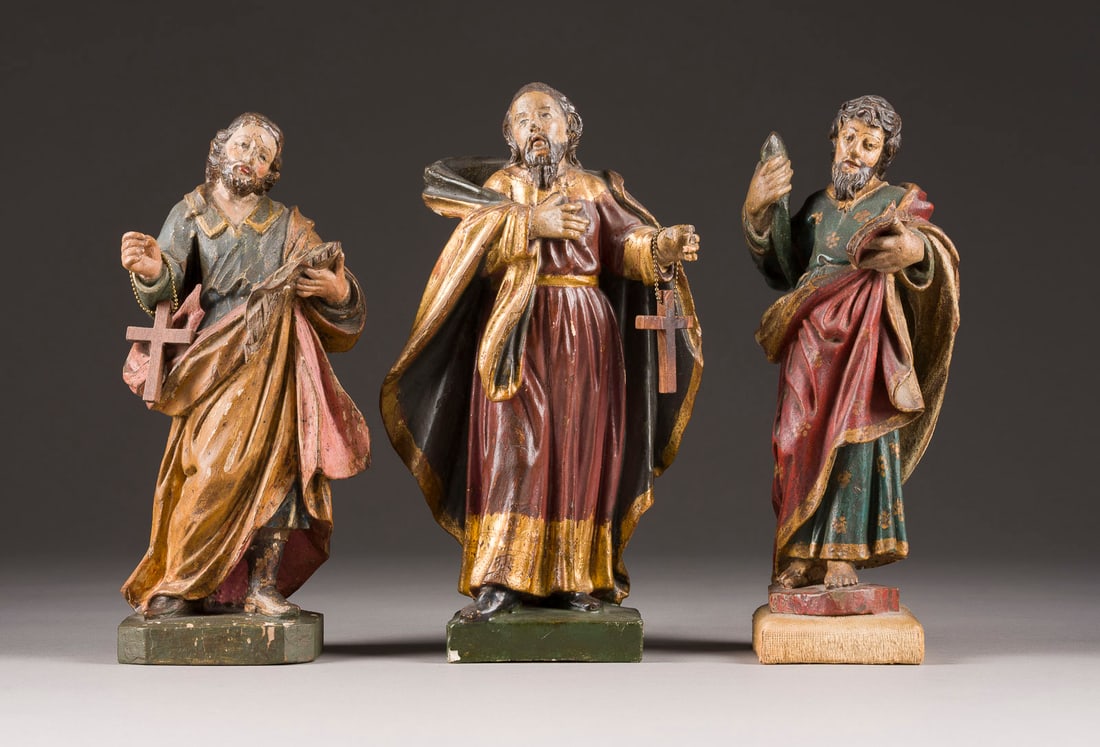 | KONVOLUT VON DREI HEILIGENFIGUREN (1 of 1)