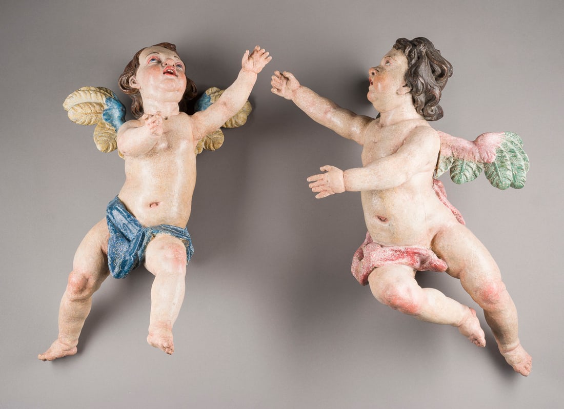 | PAAR SCHWEBENDE GEFLÜGELTE PUTTEN (1 of 1)