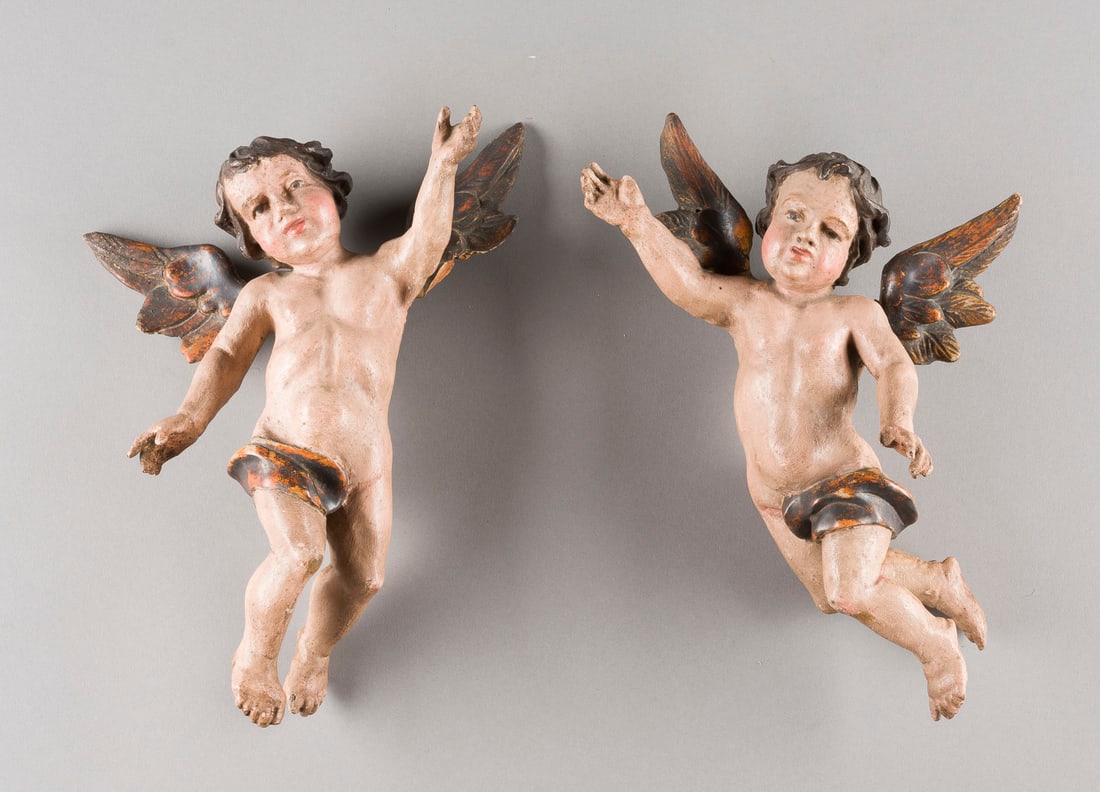 | PAAR SCHWEBENDE GEFLÜGELTE PUTTEN (1 of 1)