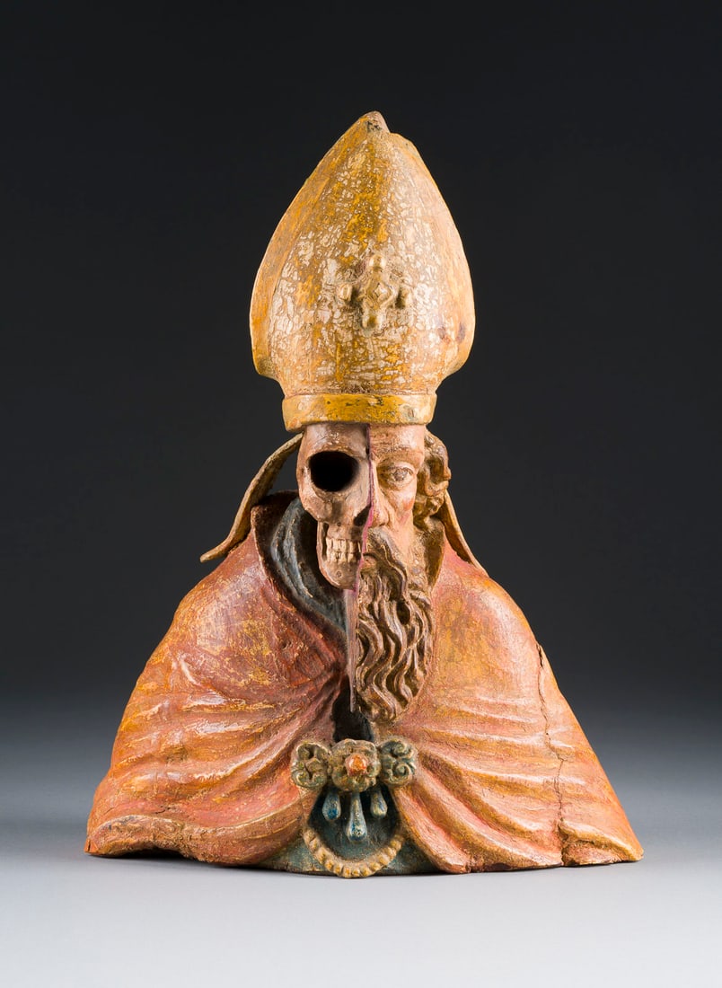 | BÜSTE MEMENTO MORI BISCHOFF UND TOTENSCHÄDEL (1 of 1)