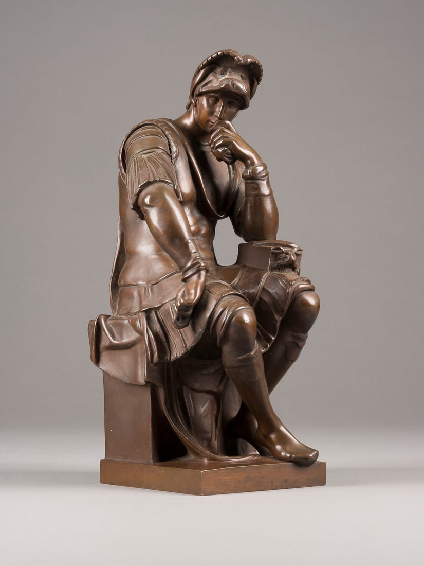 DEUTSCHER BILDPLASTIKER | 'LORENZO DE' MEDICI': DEUTSCHER BILDPLASTIKER Tätig Anfang 20. Jh. 'LORENZO DE' MEDICI' Bronze, dunkel patiniert. H. 27, B. 10, T. 11,5 cm, Gew. ca. 4,6 kg. Rückseitig Giessereimarke 'R. Bellair & Co. Berlin'. Nach dem O