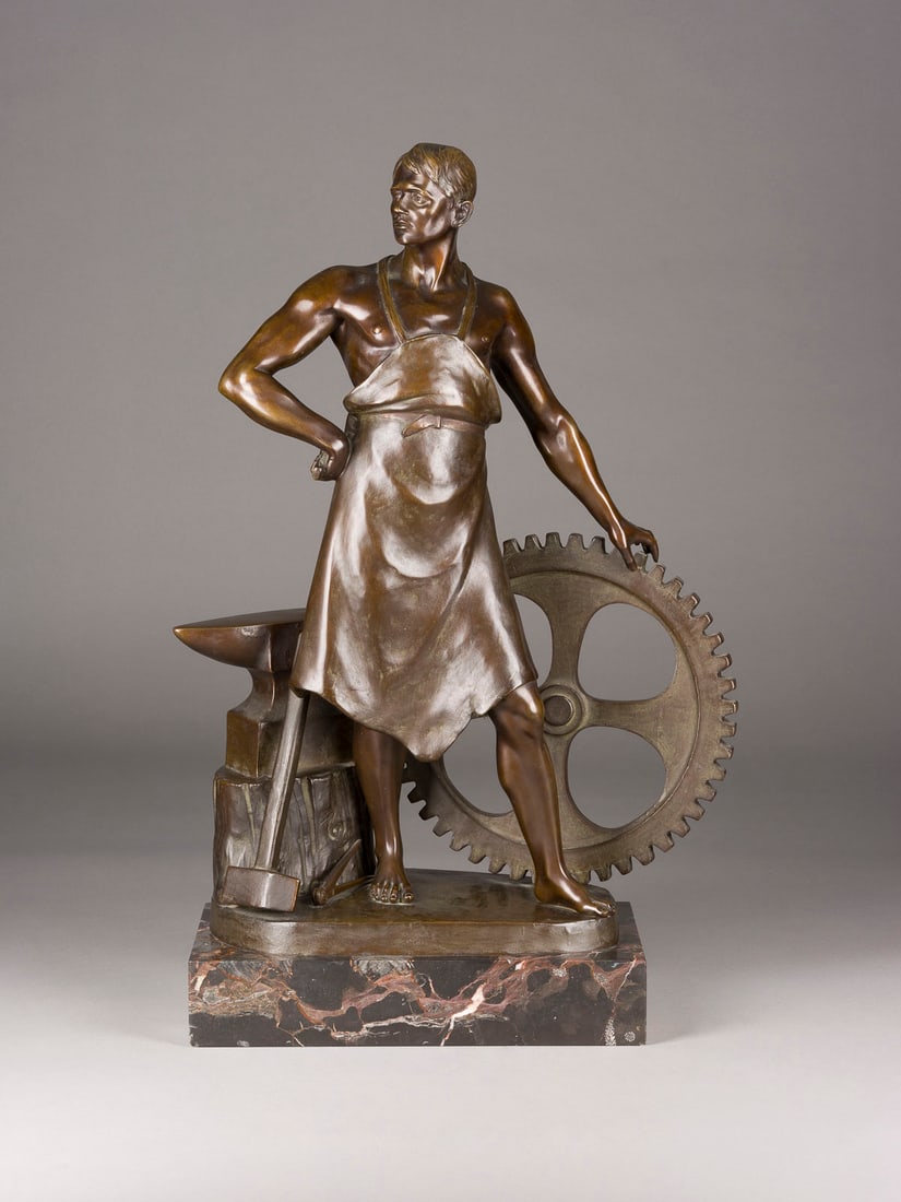 OTTO MOOS | SCHMIED MIT AMBOSS UND ZAHNRAD (1 of 2)