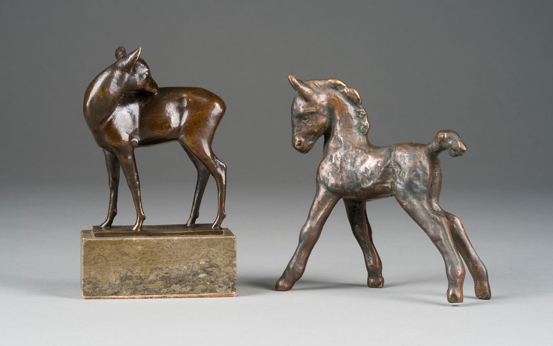 DIVERSE BILDPLASTIKER | ZWEI TIERFIGUREN: FOHLEN UND REH (1 of 2)