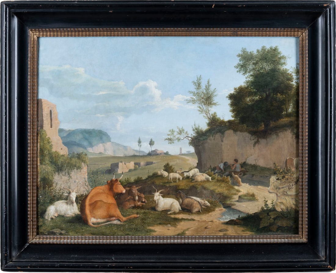 CAJETAN ROOS (ATTR.) | SÜDLICHE FELDLANDSCHAFT MIT HIRTEN U (1 of 4)