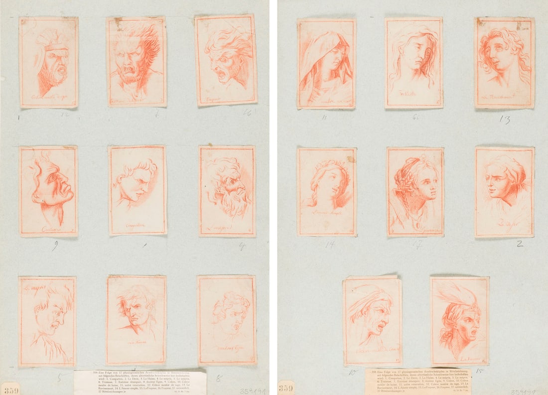 CHARLES LE BRUN (ATTR.) | FOLGE VON 17 PYSIOGNOMISCHEN RÖTE (1 of 6)