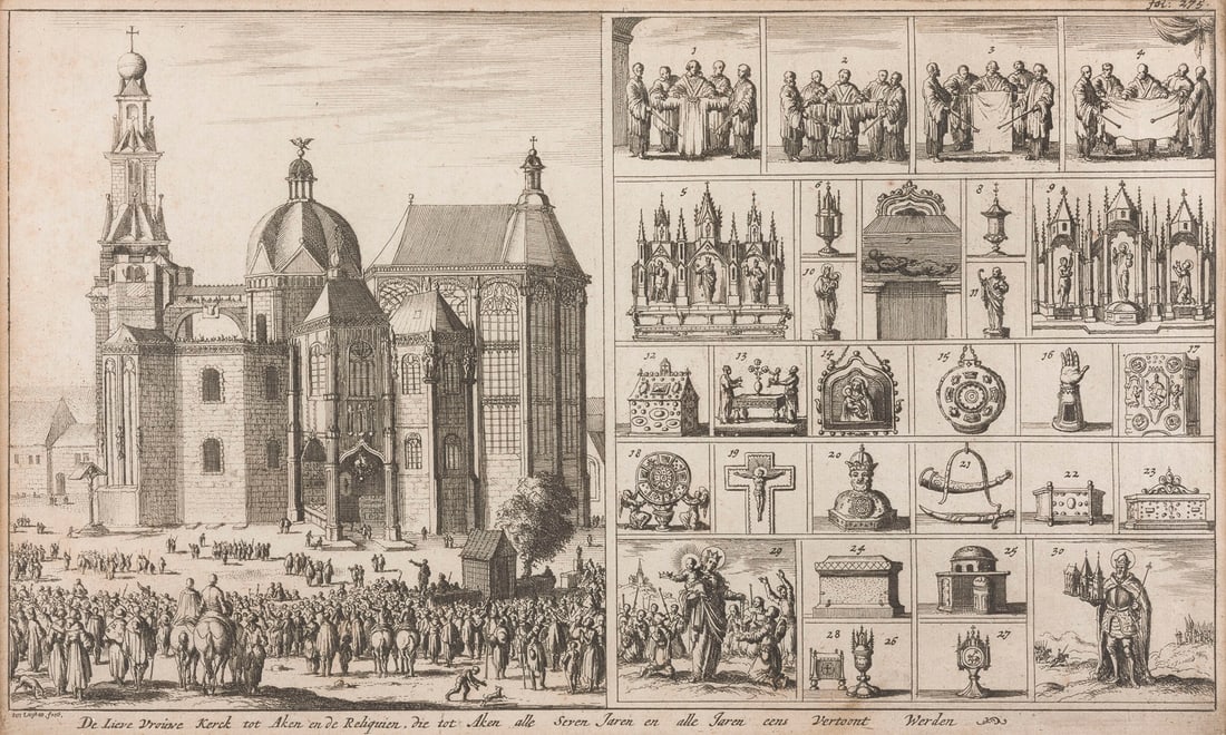 JAN LUYKEN | 'DE LIEVE VROUWE KERCK TOT AKEN EN DE RELIQUIE (1 of 2)