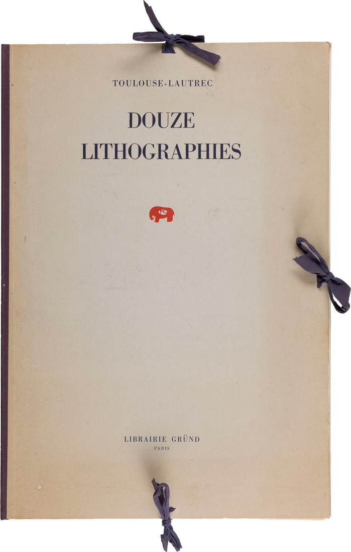 HENRI DE TOULOUSE-LAUTREC | 'DOUZE LITHOGRAPHIES': HENRI DE TOULOUSE-LAUTREC 1864 Albi - 1901 Schloss Malrome, Gironde 'DOUZE LITHOGRAPHIES' Librairie Gründ Paris, 1948 Portfolio mit 12 Lithografien auf Arches. 54 x 37 x 1 cm, BM 52,5 x 36 cm. Exempl