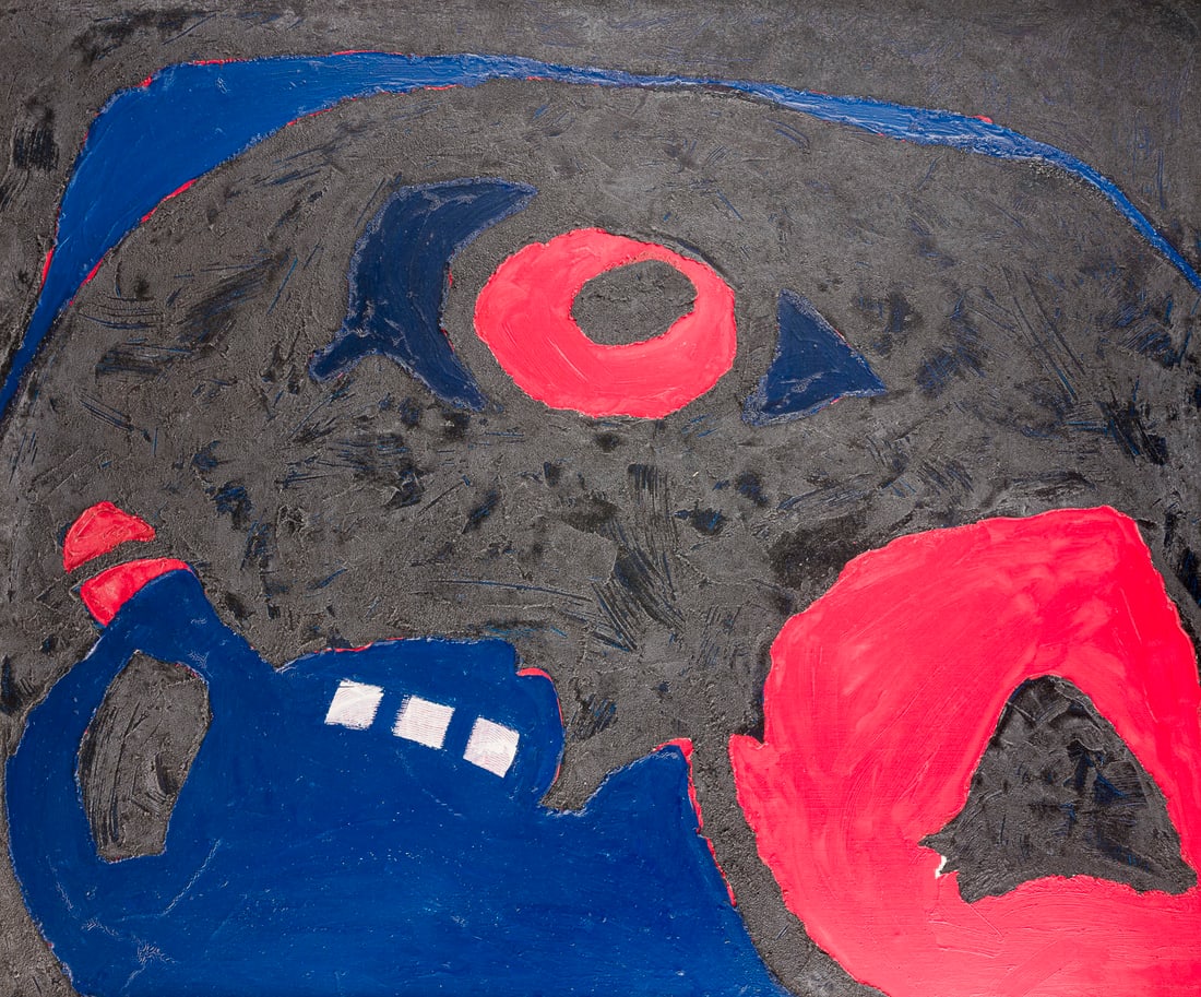 ELENA MIKHAILOWNA KELLER | 'ROT UND SCHWARZ': ELENA MICHAILOVNA KELLER 1951 Moscow 'RED AND BLACK' Dated 1987 Mixed media on canvas. 99 x 119,5 cm (F. 102 x 122,5 cm). Verso: in Cyrillic signed and titled, dated. Provenance: Dorotheum Vienna, auc