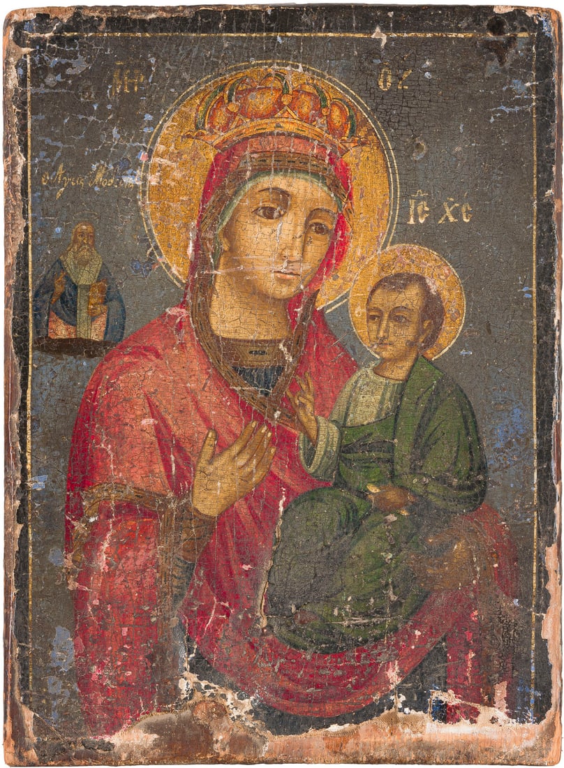 | IKONE MIT DER GOTTESMUTTER HODEGETRIA MIT DEM HEILIGEN MODESTUS (1 of 1)