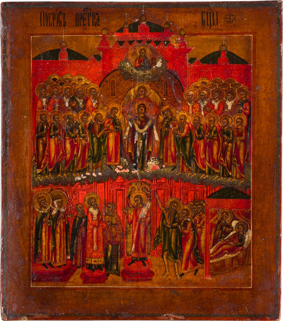 | IKONE MIT DEM SCHLEIERWUNDER DER GOTTESMUTTER (POKROW) (1 of 1)