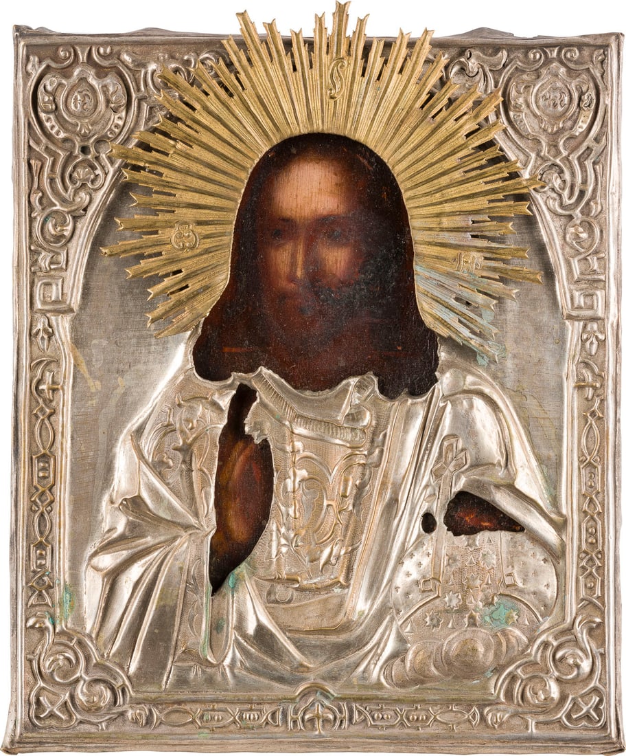 | IKONE MIT CHRISTUS DEM WELTENHERRSCHER MIT OKLAD (1 of 1)