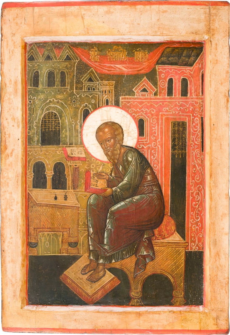 | GROSSE IKONE MIT DEM EVANGELISTEN MATTHAeUS AUS DER KOeNIGSTUeR EINER KIRCHEN-IKONOSTASE (1 of 1)