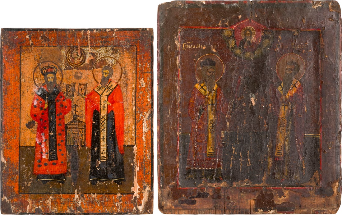 | ZWEI IKONEN MIT BISCHOeFLICHEN HEILIGEN (1 of 3)