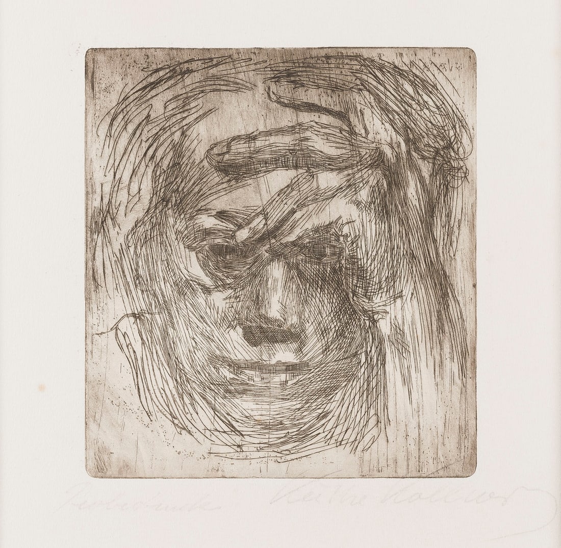 KAETHE KOLLWITZ | 'SELBSTBILDNIS MIT HAND AN DER STIRN' (1910) (1 of 1)