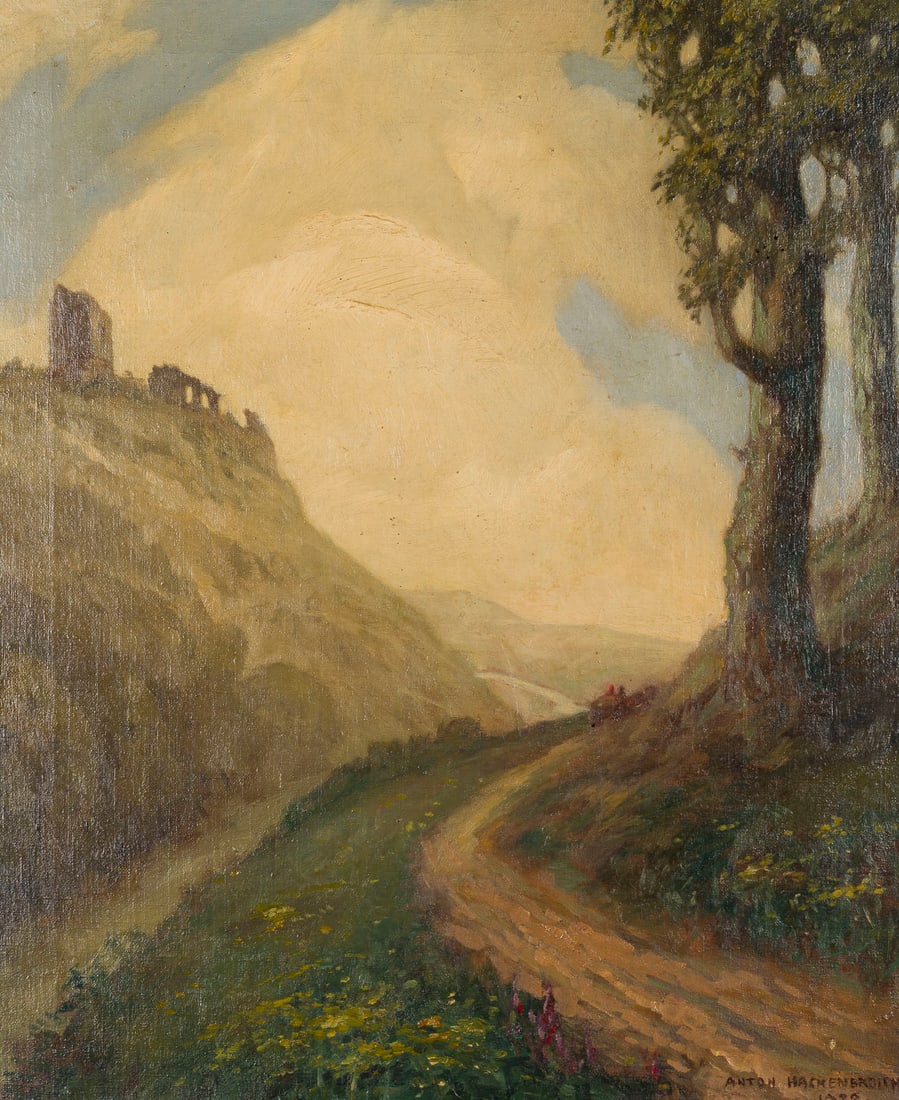 ANTON HACKENBROICH | LANDSCHAFT MIT BURGRUINE (1922) (1 of 1)