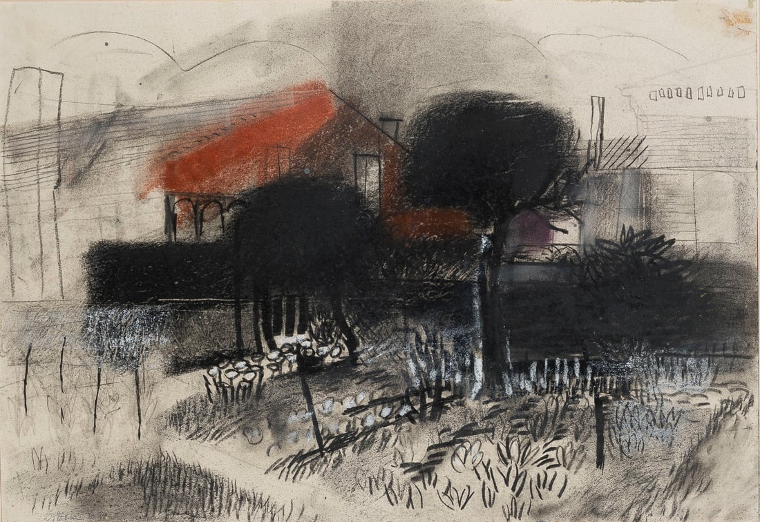ULRICH ERBEN | OHNE TITEL (1961): ULRICH ERBEN 1940 Duesseldorf - lives and works in Duesseldorf UNTITLED (1961) Mixed media on paper. F 58,5 x 68,5 cm. Sheet size 33,5 x 48,3 cm. Signed and dated lower right. Part. with old crease ma