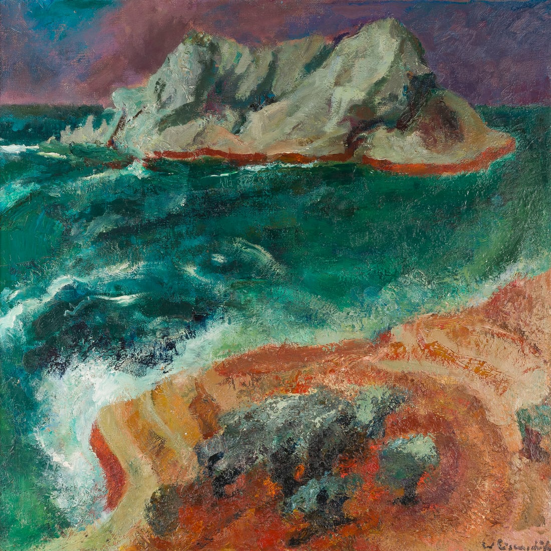 WILLY EISENSCHITZ | 'LES GOUDES' (1972): WILLY EISENSCHITZ 1889 Vienna - 1974 Paris 'LES GOUDES' (1972) Oil on canvas. Frame dimensions 110.5 x 99.5 cm. Canvas 75 x 75 cm. Signed at lower right 'W. Eisenschitz'. With artist's details on the 