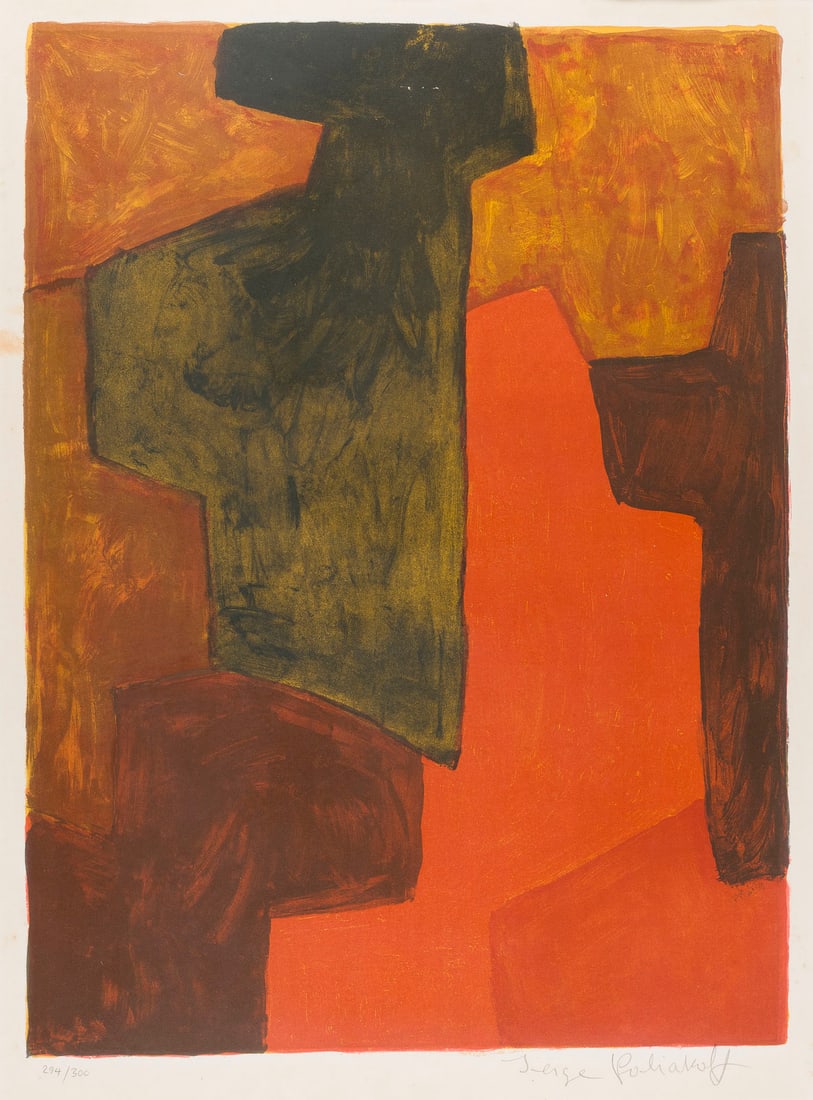SERGE POLIAKOFF | 'COMPOSITION ORANGE ET VERTE' (1964) (1 of 1)