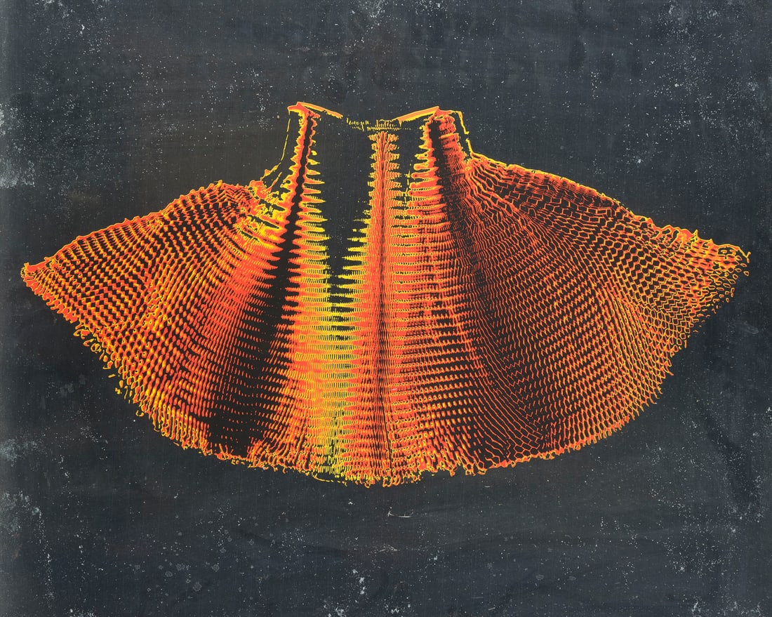 HEINZ MACK | BLATT AUS 'GALAXIS' (1973): HEINZ MACK 1931 Lollar - lives and works in Moenchengladbach and Ibiza SHEET FROM 'GALAXIS' (1973) Colour serigraph on silver-coated cardboard. F 51 x 60,5 cm. Visible size 49 x 59 cm. Signed and date