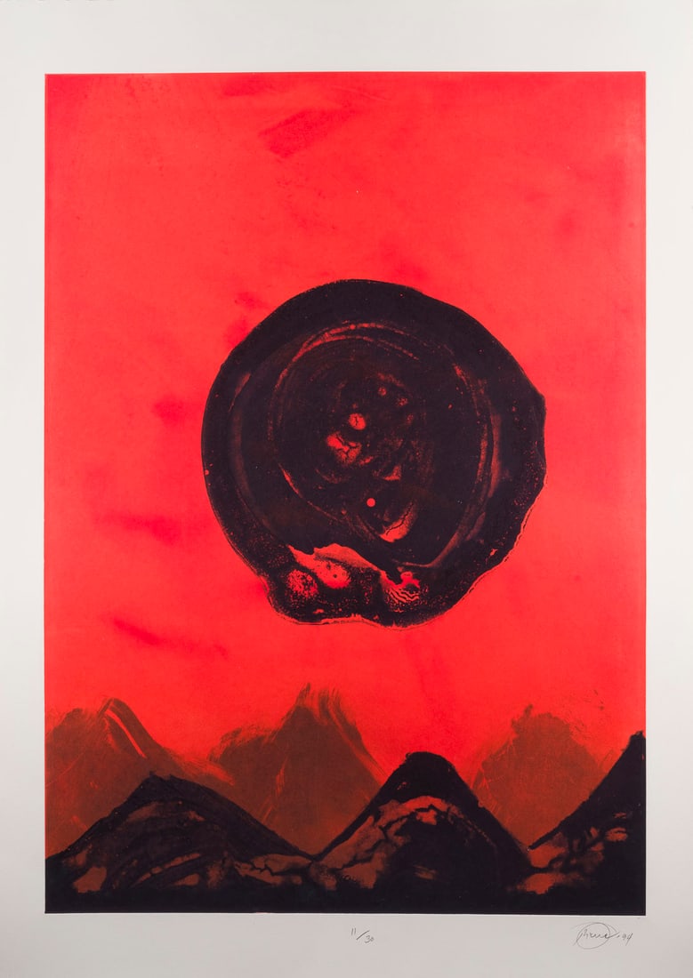 OTTO PIENE | 'NATURSTEIN' (1994): OTTO PIENE 1928 Laasphe - 2014 Berlin 'NATURSTEIN' (1994) Etching with aquatint and carborundum on handmade paper. F 114 x 82 cm. Print size 90,5 x 64,5 cm, Sheet size 108 x 75,5 cm. Signed and dated 