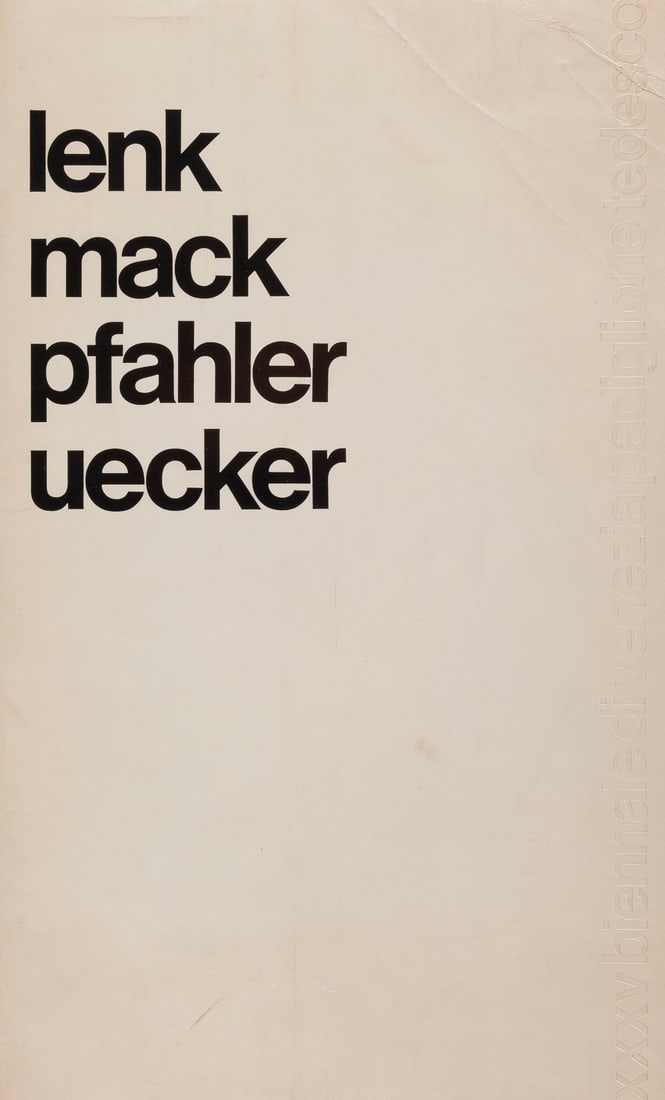 | MAPPENWERK 'LENK MACK PFAHLER UECKER - XXXV. BIENNALE DI VENEZIA, PADIGLIONE TEDESCO' (1970) (1 of 10)