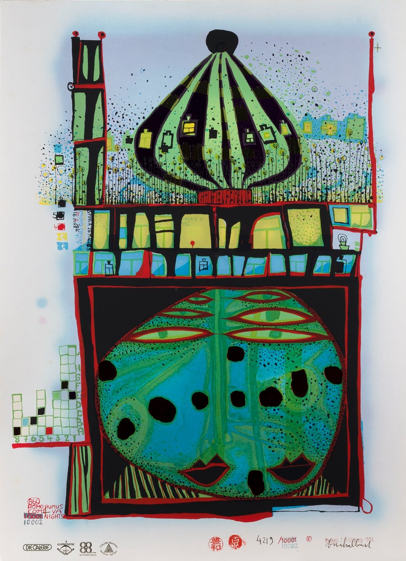 FRIEDENSREICH HUNDERTWASSER | '10002 NIGHTS HOMO HUMUS COME VA HOW DO YOU DO' (1984) (1 of 2)