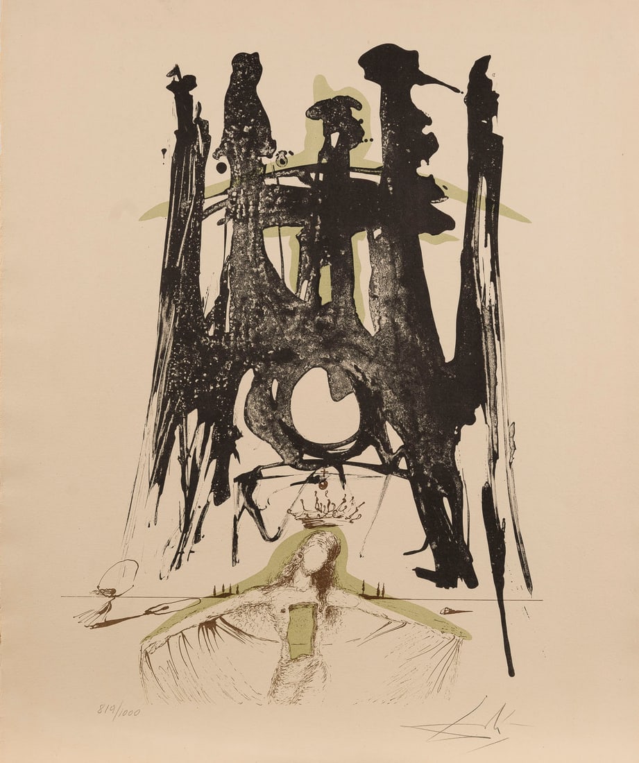 SALVADOR DALI | 'EL TEMPLO DE LA SAGRADA FAMILIA (DER TEMPEL DER HL. FAMILIE)' (1971): SALVADOR DALI Figueres, Girona 1904 - 1989 'EL TEMPLO DE LA SAGRADA FAMILIA' (1971) Zinc-colour lithograph on tinted wove paper. Sheet size 63.5 x 53 cm. Print size 54 x 39 cm. Signed in pencil at low