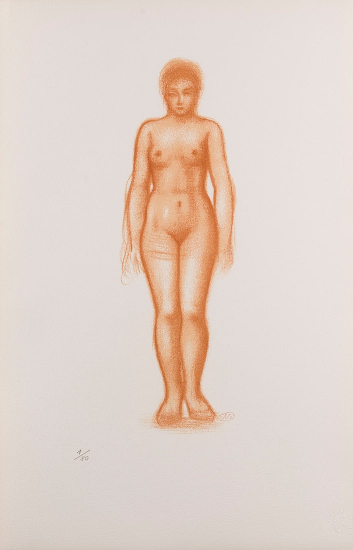 ARISTIDE MAILLOL | SAMMLERKONVOLUT VON 31 GRAFIKEN: STEHENDER WEIBLICHER AKT: ARISTIDE MAILLOL Banyuls-sur-Mer 1861 - 1944 COLLECTION OF 31 PRINTS: STANDING FEMALE NUDE 31 colour lithographs on laid paper, with dry stamp 'GALERIE MARCO EDITION BONN PARIS'. Sheet size each 54.2 