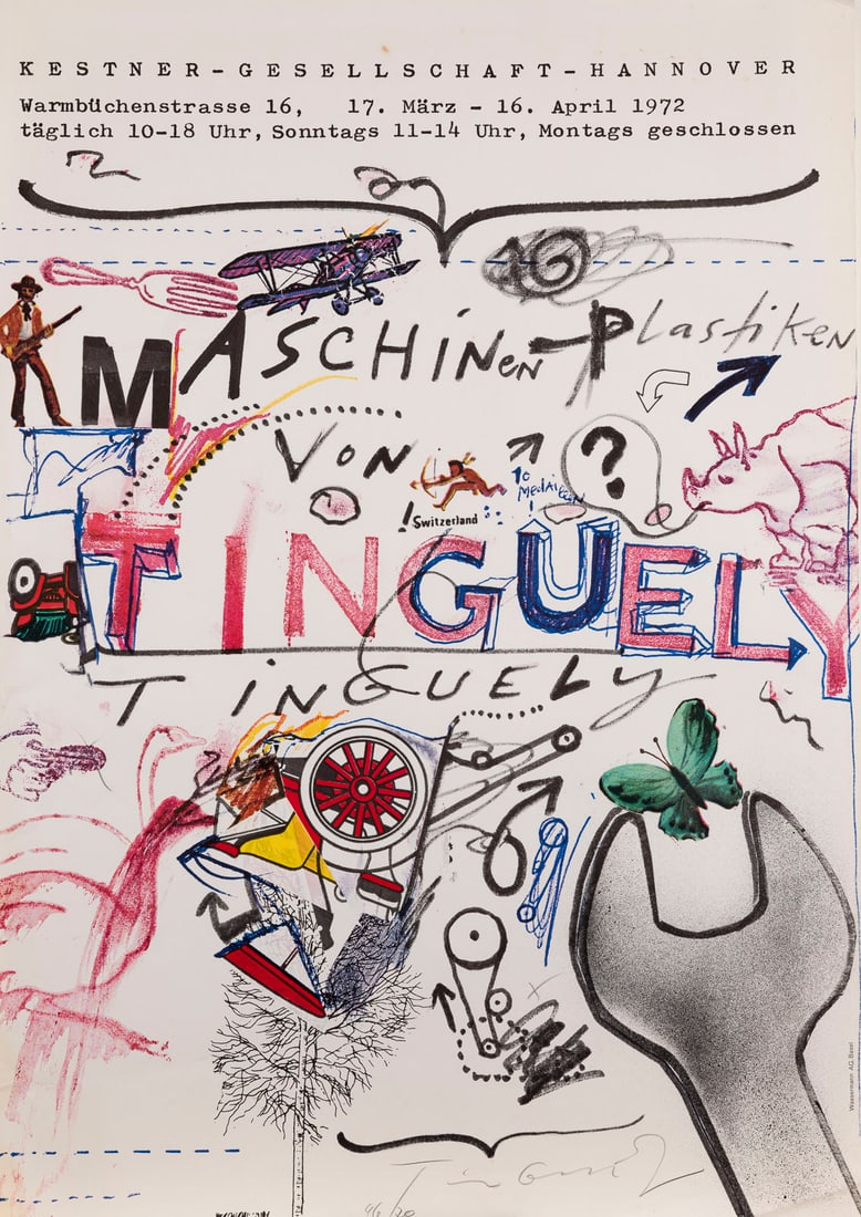 JEAN TINGUELY | SIGNIERTES AUSSTELLUNGSPLAKAT 'MASCHINEN PLASTIKEN VON TINGUELY' (1972) (1 of 1)