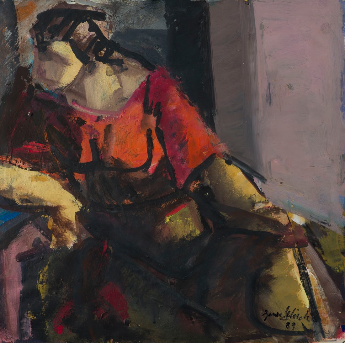 GUIDO GELCICH | SITZENDE FRAU (1989) (1 of 1)