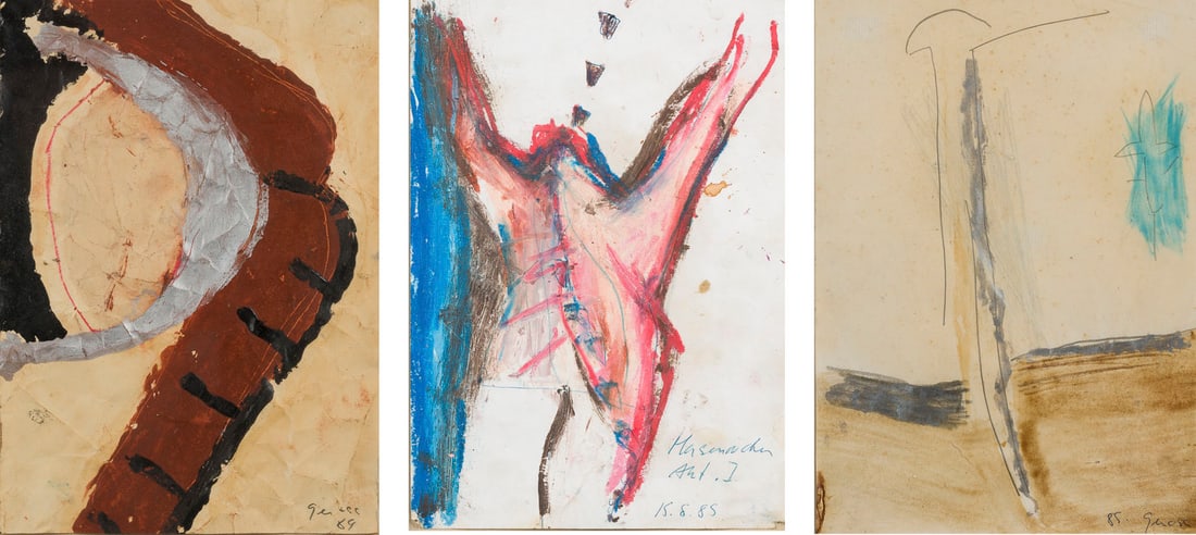 GABRIELLA GEROSA | KONVOLUT MIT 3 ZEICHNUNGEN ('HASENRUECKEN' / OHNE TITEL / OHNE TITEL) (1985-89) (1 of 4)