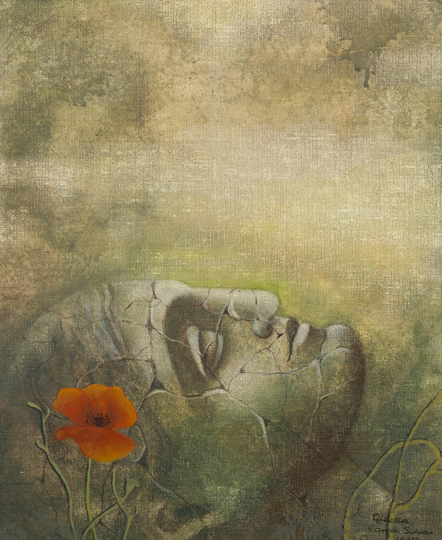 GIZELLA VARGA SINAI | KOPF MIT BLUME (1990) (1 of 1)
