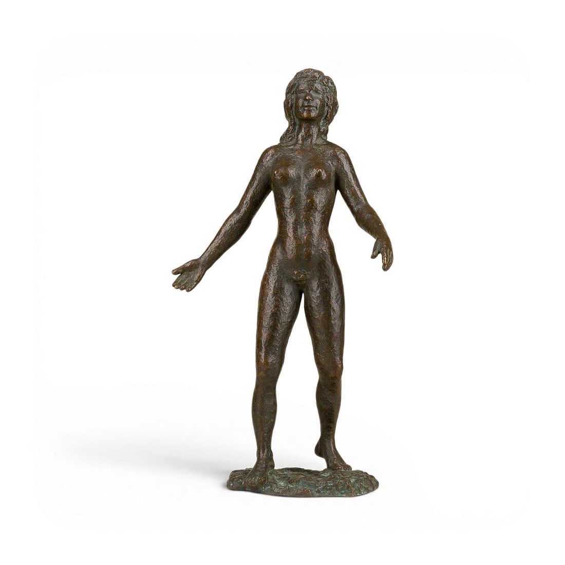 MODERNER BILDPLASTIKER | STEHENDER FRAUENAKT: MODERN SCULPTOR Active in the 20th century STANDING FEMALE NUDE Bronze, dark brown patinated. 45 cm high, 25.5 cm wide, 4.4 kg. Inscribed 'LEGAL' as well as several times inscribed beneath the base. P