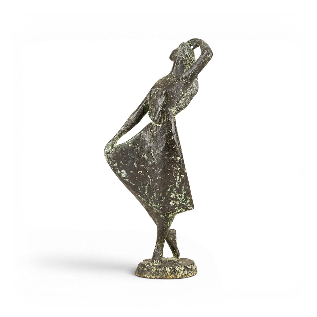 WERNER FRANZEN | 'TAENZERIN' (1985): WERNER FRANZEN 1928 Cochem-Cond - 2014 Bergisch-Gladbach 'TAENZERIN (DANCER)' (1985) Bronze, dark patinated. 34 x 15 x 9.5 cm. 2.2 kg. With artist's monogramm and dated '85' on the base. Invoice from 