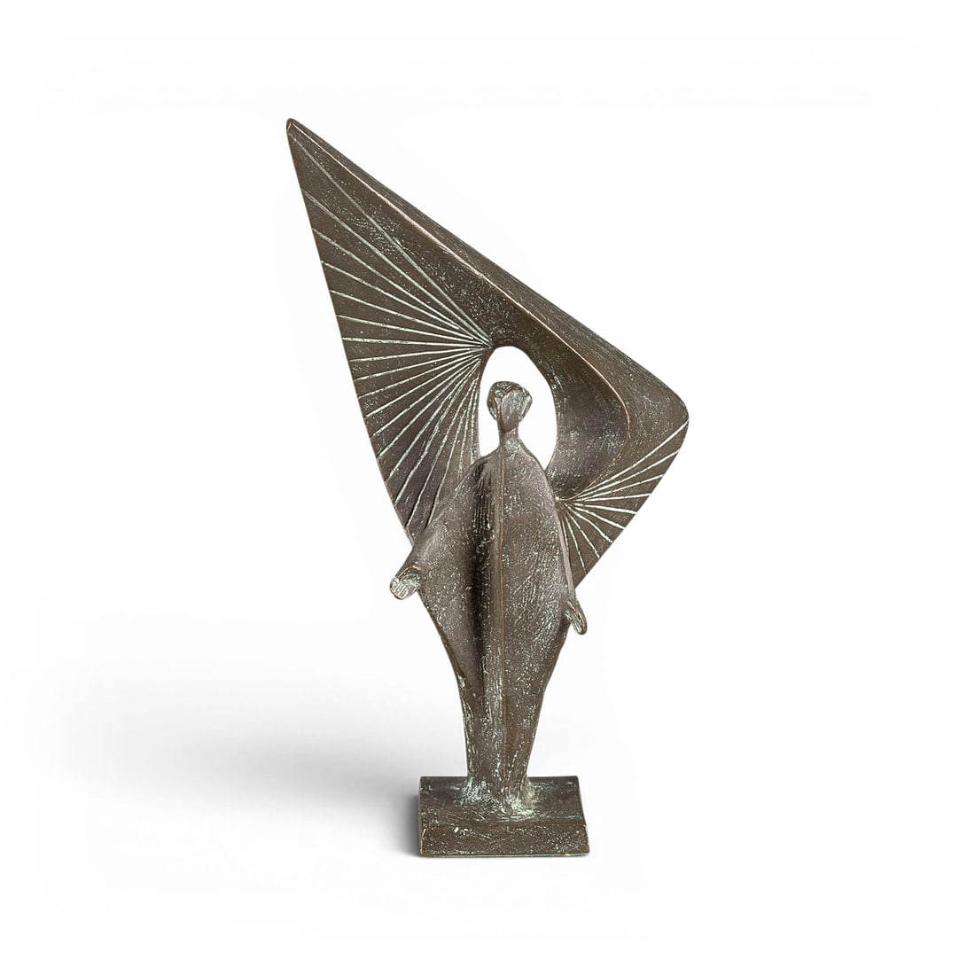 WERNER FRANZEN | ENGEL (1999): WERNER FRANZEN 1928 Cochem-Cond - 2014 Bergisch-Gladbach ANGEL (1999) Bronze, darkbrown patinated. 30 x 17 x 10 cm. 3.55 kg. Monogr. 'WF' and dated '99' on the verso. Provenance: Private collection in